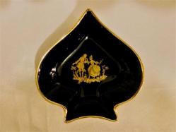 Limoges imzalı altın yaldızlı kobalt mavisi küllük. 8x8,5cm.