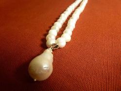 Doğal inci kolye gerdanlık. Boyu: 48cm.