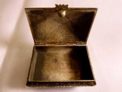 Osmanlı dönemi yüzeyi kalem işi gümüş kibrit kutusu. 19.Y.y. Boy:5x3,5cm 40gr.