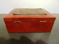 Ahşap deri kaplama mücevher kutu 20x15 Y:8 cm.