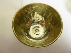 Osmanlı tuğralı,sah damgalı, porselen fincanlı, gümüş zarf. Y 4,5cm. Ağız çapı.5,5cm.