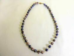 Cloisonne el yapımı mineli kolye gerdanlık. Toplam Boyu: 60cm.