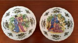 Winterling Bavaria imzalı, el boyaması çift porselen duvar tabağı Ç:19cm