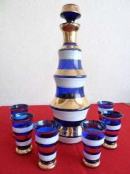 Murano likör takımı Likör şişesi+5 kadeh