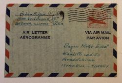 Efemera - Air Letter Postadan Geçmiş Zarf ve Mektup Kağıdı Birlikte 1956 - kitantik - kitaLog