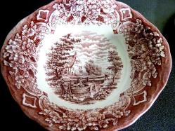 Porselen el boyaması İngiliz yemek takımı. Grindley İmzalı. 19 Y.y. 30 parça