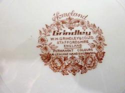 Porselen el boyaması İngiliz yemek takımı. Grindley İmzalı. 19 Y.y. 30 parça