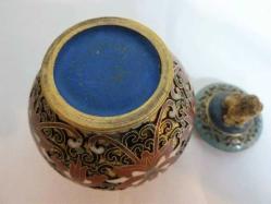 Cloisonne mine işlemeli şekerlik. Y:9 cm