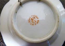 Porselen çift duvar tabağı  Damgalı Ç:8cm