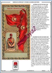 Fes Etiket Panosu, Türkçe ve İngilizce, GAZİ MUSTAFA KEMAL PAŞA konulu