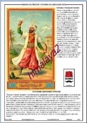 Fes Etiket Panosu, Türkçe ve İngilizce, OSMANLI YENİÇERİ SUBAYI konulu