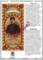 Fes Etiket Panosu, Türkçe ve İngilizce, ENVER PAŞA konulu