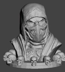 Scorpion Bust- Mortal Kombat - Gri renk - 12 cm