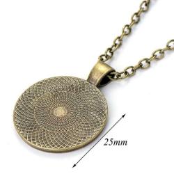 Avrupa Birliği Metal Kolye European Union Bayrağı Yuvarlak Camlı Bayrak AB Kolye Zincir