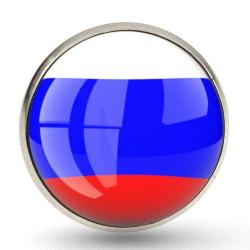 Rusya İğneli Ufak Yaka Rozeti Rus Bayrağı Yuvarlak Çelik Kırmızı Beyaz Lacivert Bay İğneli Rozet