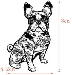 Köpek Bulldog Kaniş Su Geçirmez Tattoo Kol Bilek Omuz Sırt Dövmesi Geçici Dövme
