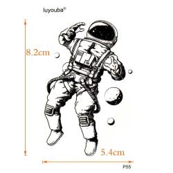 Geçici Dövme 3D Astronot Uzay Gerçekçi 3 Boyutlu Su Geçirmez Tattoo Kol Bilek Omuz Sırt Dövmesi