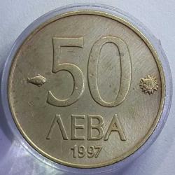 Efemera - Bulgaristan 50 Leva 1997 Madeni Para Bulgaria AEBA Orjinal Saklama Kapsül İçerisinde - kitantik - kitaLog
