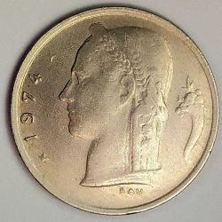 Belçika 1 frank 1958 -79 Arası Orjinal Belgium 1 Fr Parası Kral Baudouin I (1948 - 1993)