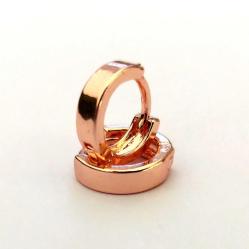 3 mm Ufak Bakır Rose Renk Halka Küpe Çap 10mm 1 Çift İğneli Düz Sade Unisex