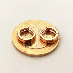 3 mm Ufak Bakır Rose Renk Halka Küpe Çap 10mm 1 Çift İğneli Düz Sade Unisex