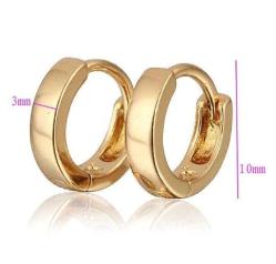 3 mm Ufak Bakır Rose Renk Halka Küpe Çap 10mm 1 Çift İğneli Düz Sade Unisex