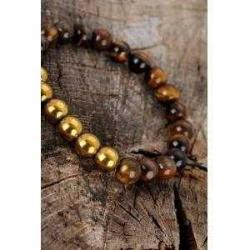 2 Renkli Gerçek Kaplan Gözü Altın Renk Kaplama Hematit Esnek Boncuk Bileklik Erkek Kadın Bilekliği