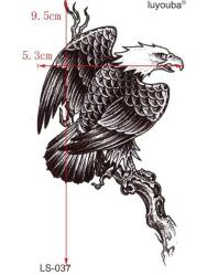 Geçici Dövme Siyah Beyaz Ufak Boy Kara Kartal Dal Ağaç El Kol Dövmesi Tattoo