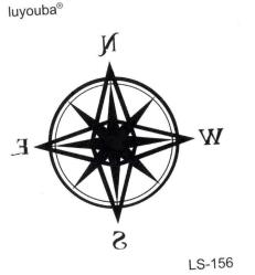 Geçici Dövme Pusula Yön Yıldız El Kol Dövmesi Tattoo