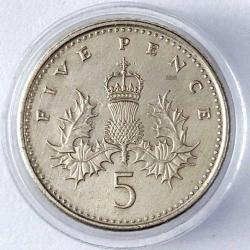 5 Pence 1990 -97 Arası Great Britain Elizabeth II Beş Peni Para Birleşik Krallık Kraliçe 2.Elizabeth