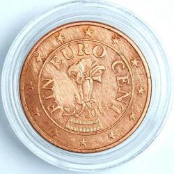 Avusturya Euro 1 Cent 2015 Para Devamsız Hanedan Çiçeği Viyana Madeni Orjinal Avrupa Birliği Bakır