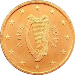İrlanda Euro 2 Cent 2002 Arası Madeni Para Arp Enstrüman Orjinal Avrupa Birliği Bakır Sent