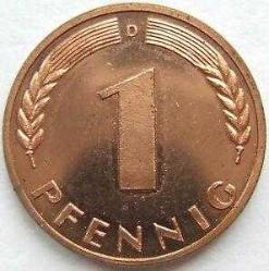 1 Pfennig Almanya 1950 - 92 Arası Orjinal Eski Para DEUTSCHELAND Germany Fenik Bakır Pfennig Para