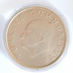 1984 - 1990 Arasında Çok Temiz 50 Lira Saklama Kapsüllünde Nikel Madeni Para Türk Lirası Metal Sikke