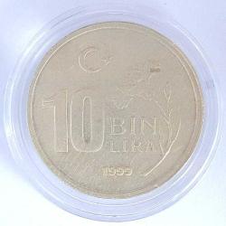 1994 - 2001 Arası Çok Temiz ÇT 10.000 Lira Saklama Kapsülü İle Bakır Nikel Madeni Para Türk Lirası