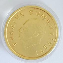 1988 - 1995 Arasında Çok Temiz 50 Lira Saklama Kapsüllü Pirinç Madeni Para Türk Lirası Metal Sikke