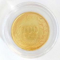1988 - 1995 Arasında Çok Temiz 100 Lira Saklama Kapsüllü Prinç Madeni Para Türk Lirası Metal Sikke