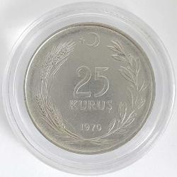 1959 - 1978 Arasında 25 Kuruş Çil e Yakın Çok Temiz Madeni Eski Para Türkiye Cumhuriyet Metal Sikke