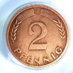 2 Pfennig Alman 1962 - 85 Arası Orjinal Eski Para DEUTSCHELAND Germany Fenik Bakır Pfennig Para