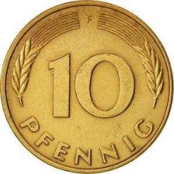 10 Pfennig Almanya 1950 - 87 Arası Orjinal Para DEUTSCHELAND Germany Fenik Sarı Bronz Madeni Parası