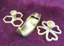 ViNTaGe AVRUPA PİRİNÇ MiNi MUMLUKLAR ve ÇARIK KÜLLÜK..