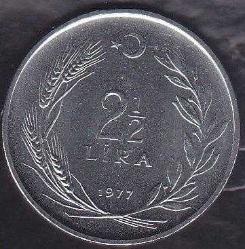 MADENİ PARA 2,5 TL - 1977 YILI