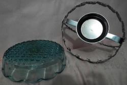 METAL ZARFLI İNGİLİZ ETİKETLİ EL YAPIMI KRİSTAL JARDİNYER ŞEKERLİK ÇAP 22.5 CM DERİNLİK 7.5 CM