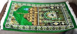 Antika - YEŞİL PAMUKLU SECCADE CAMİLİ BEYAZ PÜSKÜLLÜ 114X67 CM - kitantik - kitaLog