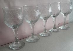 5 ADET KRİSTAL CAM AYAKLI KADEHLER BOY 15.5 CM ÇAP 6.5 CM