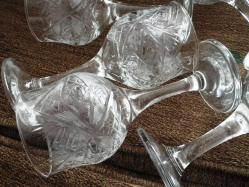 5 ADET KRİSTAL CAM AYAKLI KADEHLER BOY 15.5 CM ÇAP 6.5 CM