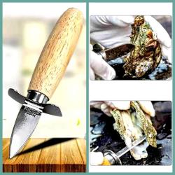 OMENİV'DEN AHŞAP SAPLI MİDYE İSTİRİDYE BIÇAĞI ÇOK AMAÇLI ÇAKI BIÇAK OUTDOOR BALIK OLTA BALIKÇI SÜPER