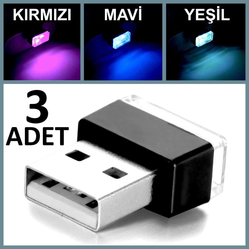 OMENİV'DEN 3 ADET USB LED LAMBA GECE LAMBASI LAPTOP OTOMOBİL