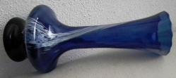 MURANO TARZI VAZO EL YAPIMI ESKİ CAM KOBALT MAVİ ALMAN VAZO BOY 29.5 CM