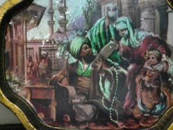 OSMANLI İSTANBUL RESİMLİ TENEKE TEPSİ 41X 33 cm